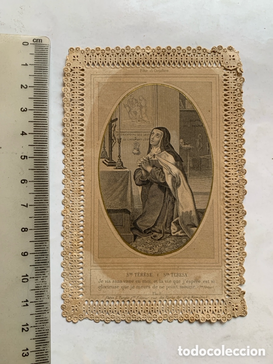 Sammelleidenschaft Andere Papierartikel: ESTAMPA TROQUELADA Y CALADA. SANTA TERESA. L. TURGIS, EDIT. PARIS.