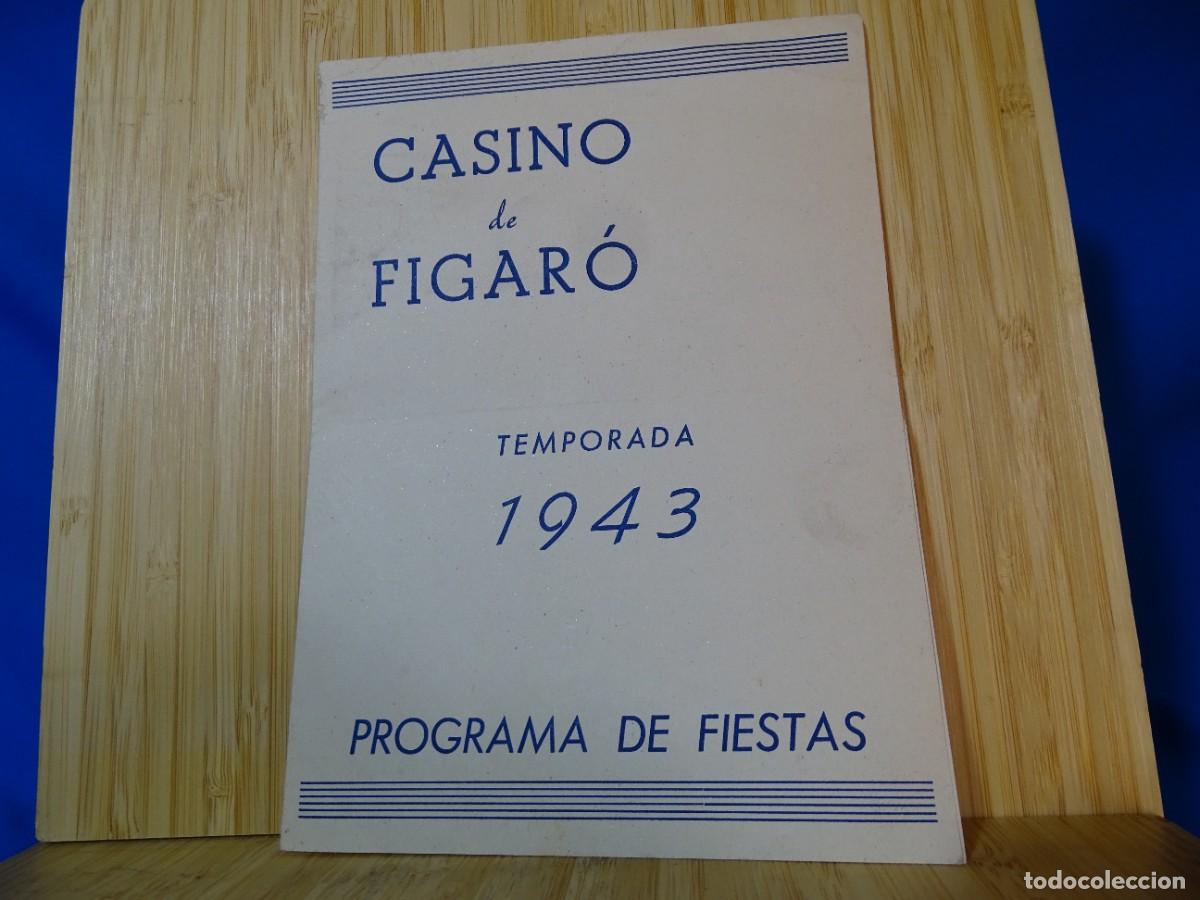 Otros art&iacute;culos de coleccionismo en papel: D&Iacute;PTICO FOLLETO CASINO DE FIGAR&Oacute;. PROGRAMA DE FIESTAS. TEMPORADA 1943. 11,5X16 CM.