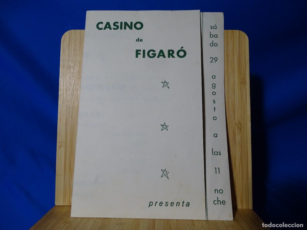 Otros art&iacute;culos de coleccionismo en papel: D&Iacute;PTICO FOLLETO CASINO DE FIGAR&Oacute;. S&Aacute;BADO 29 AGOSTO A LAS 11 NOCHE. 15X21,5 CM.