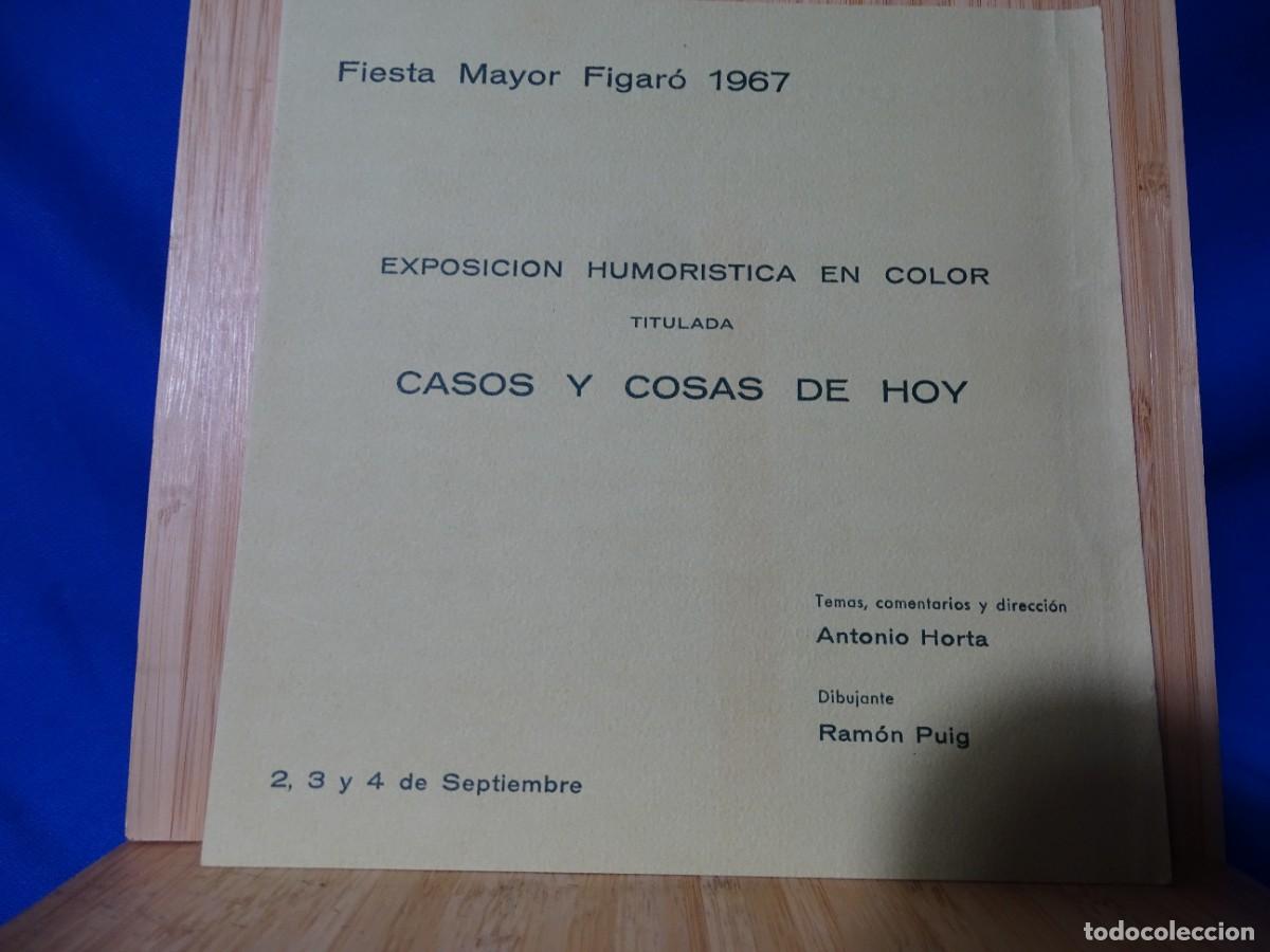Otros art&iacute;culos de coleccionismo en papel: D&Iacute;PTICO FOLLETO FIESTA MAYOR FIGAR&Oacute;.1967. CASOS Y COSAS DE HOY. ANTONIO HORTA.RAM&Oacute;N PUIG. 17X17CM.
