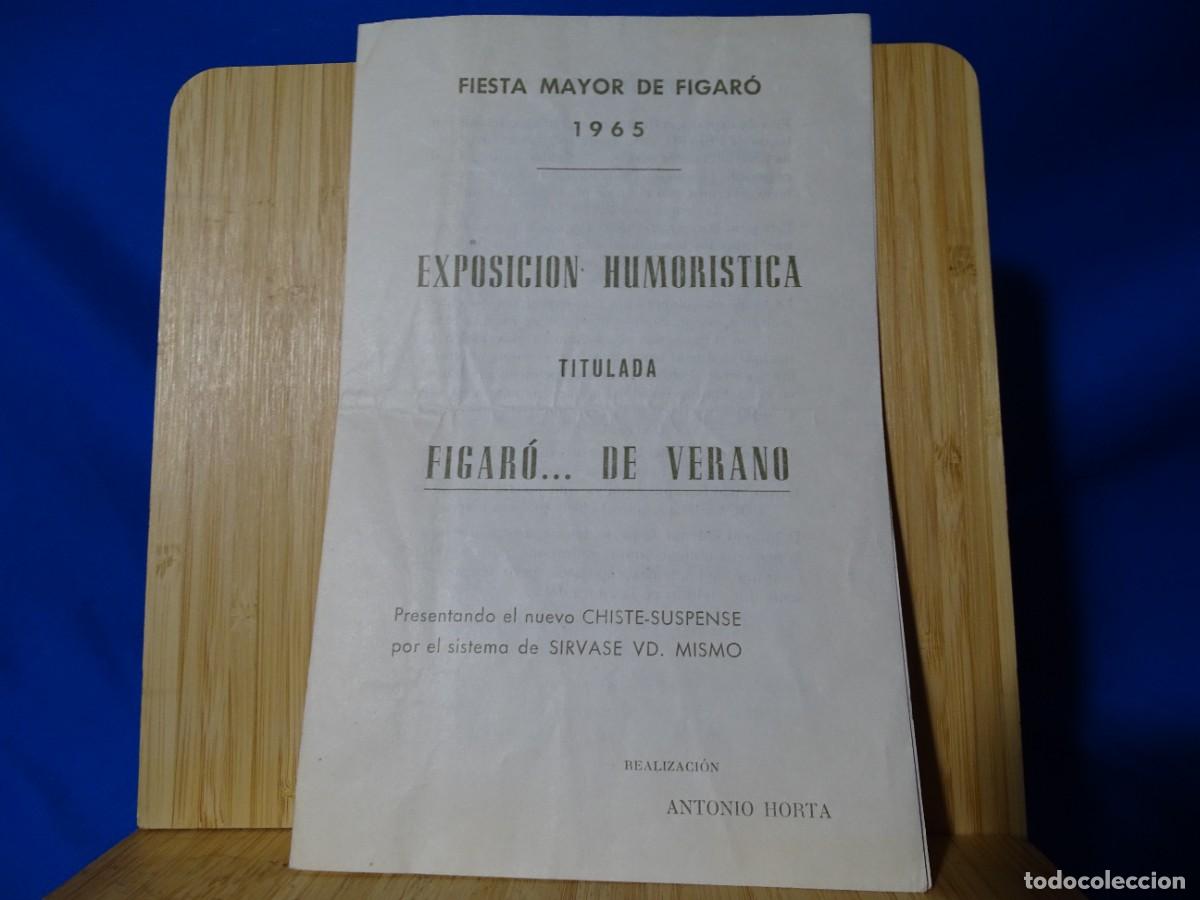 Otros art&iacute;culos de coleccionismo en papel: D&Iacute;PTICO FOLLETO FIESTA MAYOR DE FIGARO. 1965. TITULADA FIGAR&Oacute;...DE VERANO. ANTONIO HORTA. 13X20,5CM