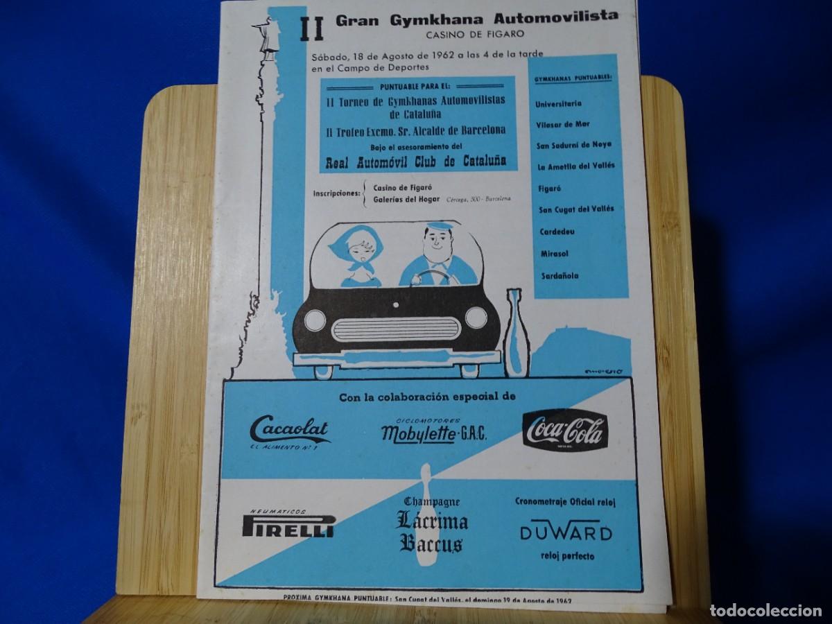 Otros art&iacute;culos de coleccionismo en papel: D&Iacute;PTICO FOLLETO II GRAN GYMKHANA AUTOMOVILISTA. CASINO DE FIGAR&Oacute;.1962. 16X22(CERRADO)
