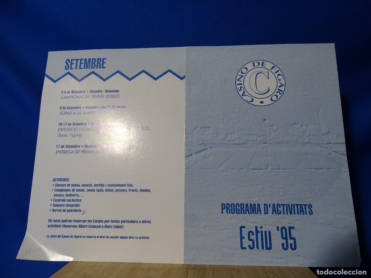 Otros art&iacute;culos de coleccionismo en papel: D&Iacute;PTICO PROGRAMA D'ACTIVITATS ESTIU '95. CASINO DE FIGAR&Oacute;. 15X21CM.