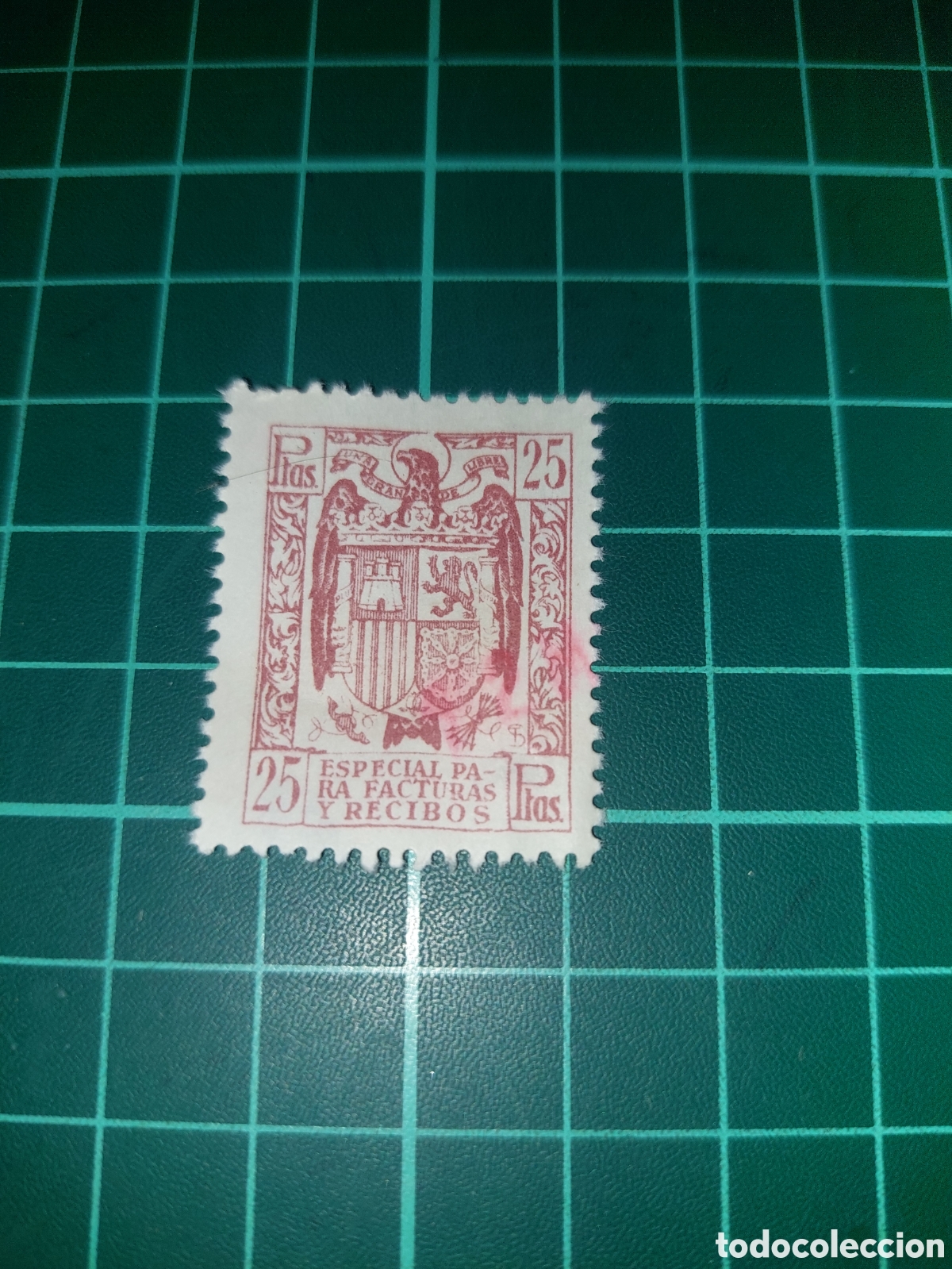 Collectionnisme Papier divers: Poliza franquismo 25 pesetas recibos y facturas bancos usado poliza fiscal