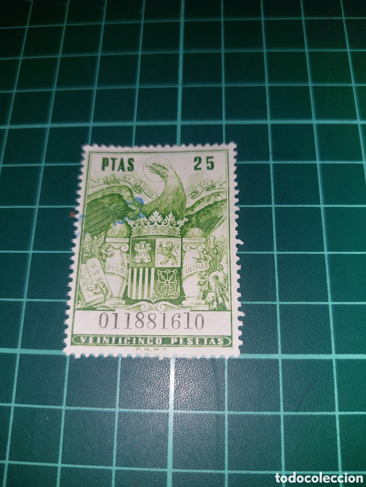 Collectionnisme Papier divers: Sello fiscal franquista estado espa&ntilde;ol &aacute;guila 25 pesetas escudo