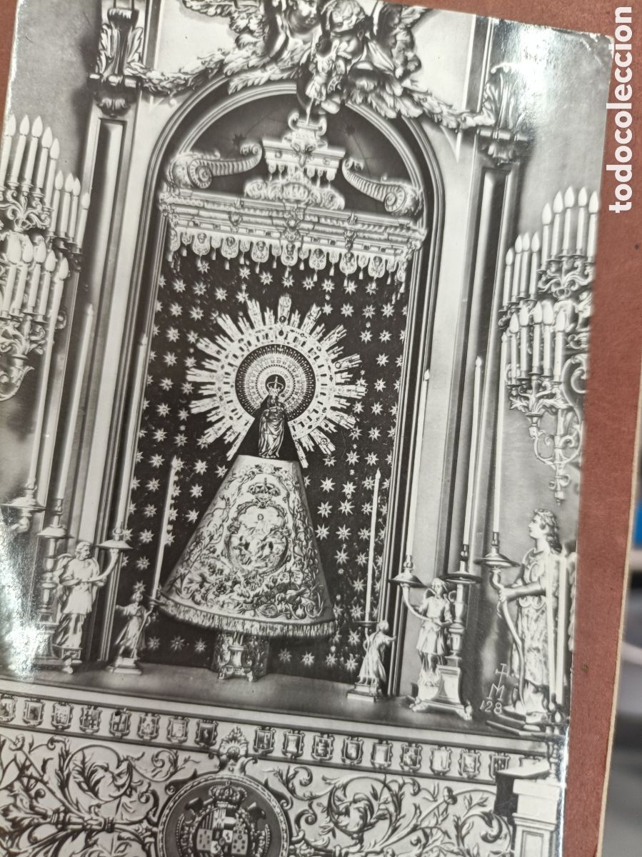 Otros Art&iacute;culos de Coleccionismo en Papel: Estampa conmemoraci&oacute;n Virgen del Pilar El Carmelo peregrino en Zaragoza ofrenda 12-11-1972