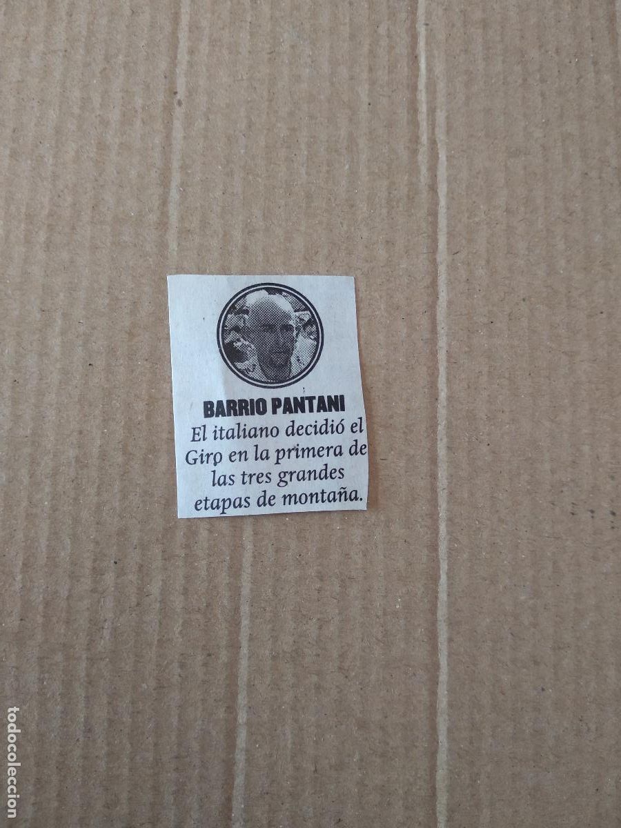 Otros Art&iacute;culos de Coleccionismo en Papel: ANTIGUO RECORTE DIARIO PERIODICO BARRIO PANTANI GIRO CICLISMO MIDE 3CM X 3,8CM