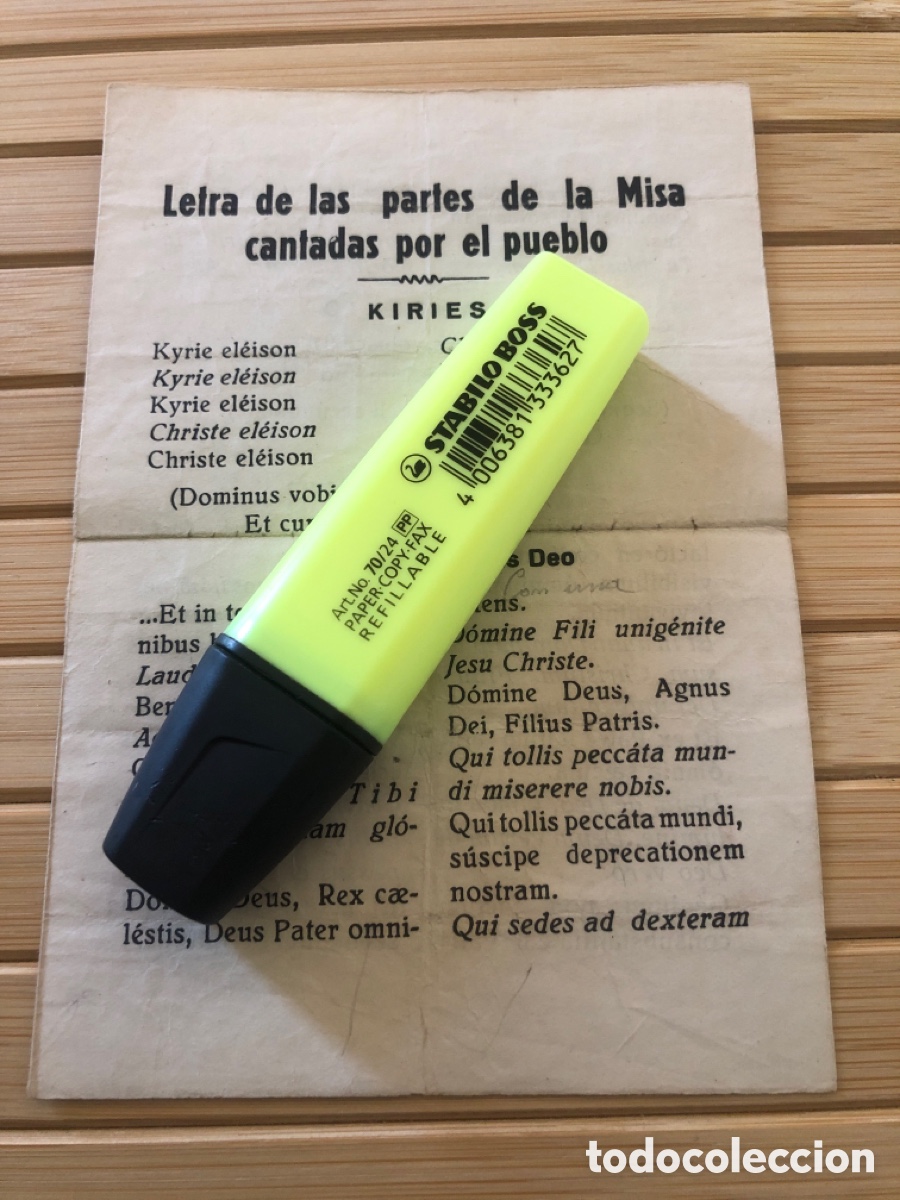 Otros art&iacute;culos de coleccionismo en papel: Letra misa cantada pueblo. D&iacute;ptico. Lat&iacute;n. Imprenta Sierra. Astorga. ASM