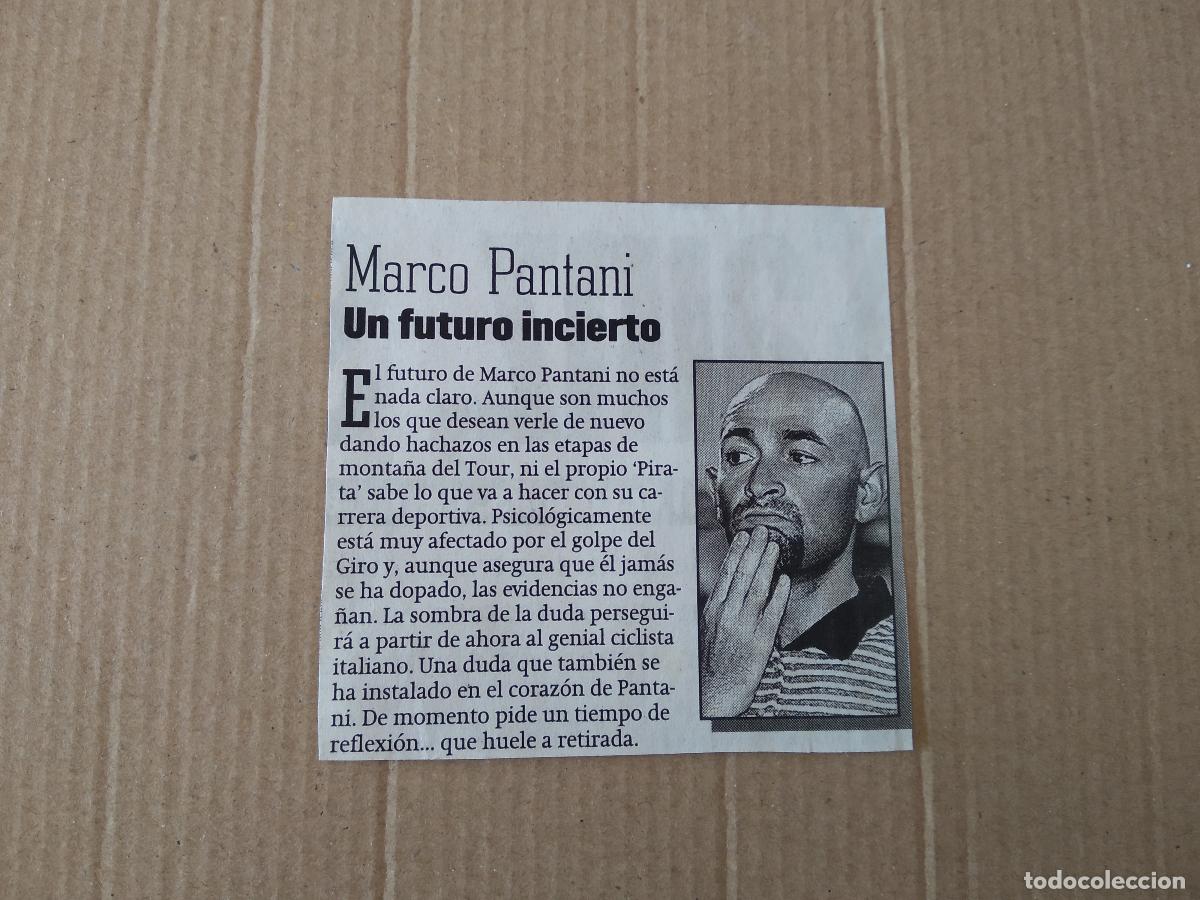 Otros Art&iacute;culos de Coleccionismo en Papel: ANTIGUO RECORTE DIARIO PERIODICO MARCO PANTANI CICLISMO MIDE 9CM X 8,8CM