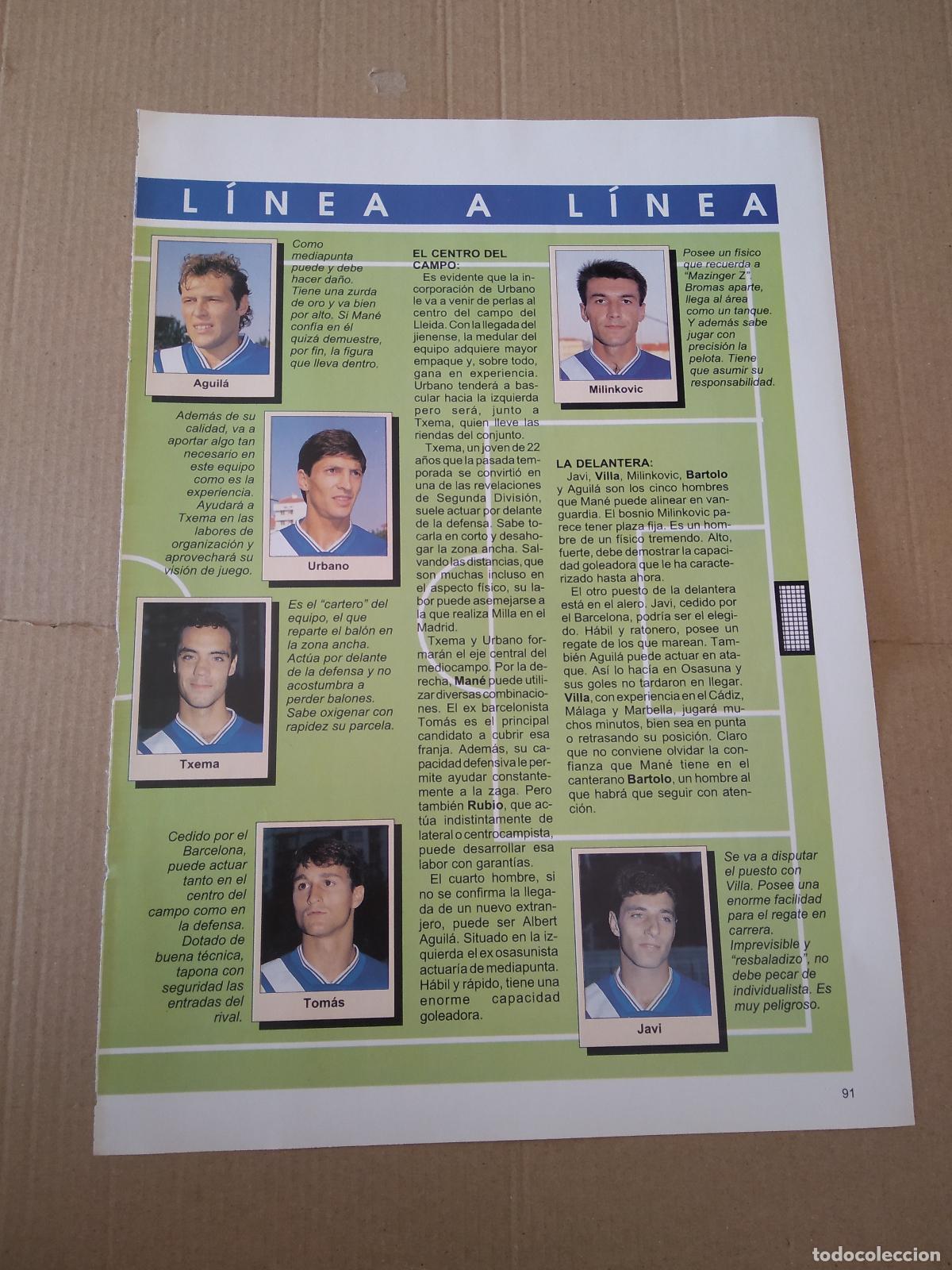 Otros Art&iacute;culos de Coleccionismo en Papel: HOJA EL GRAN LIBRO DE LA LIGA 93-94 DIARIO 16 LLEIDA LERIDA EQUIPO PLANTILLA CLASIFICACION