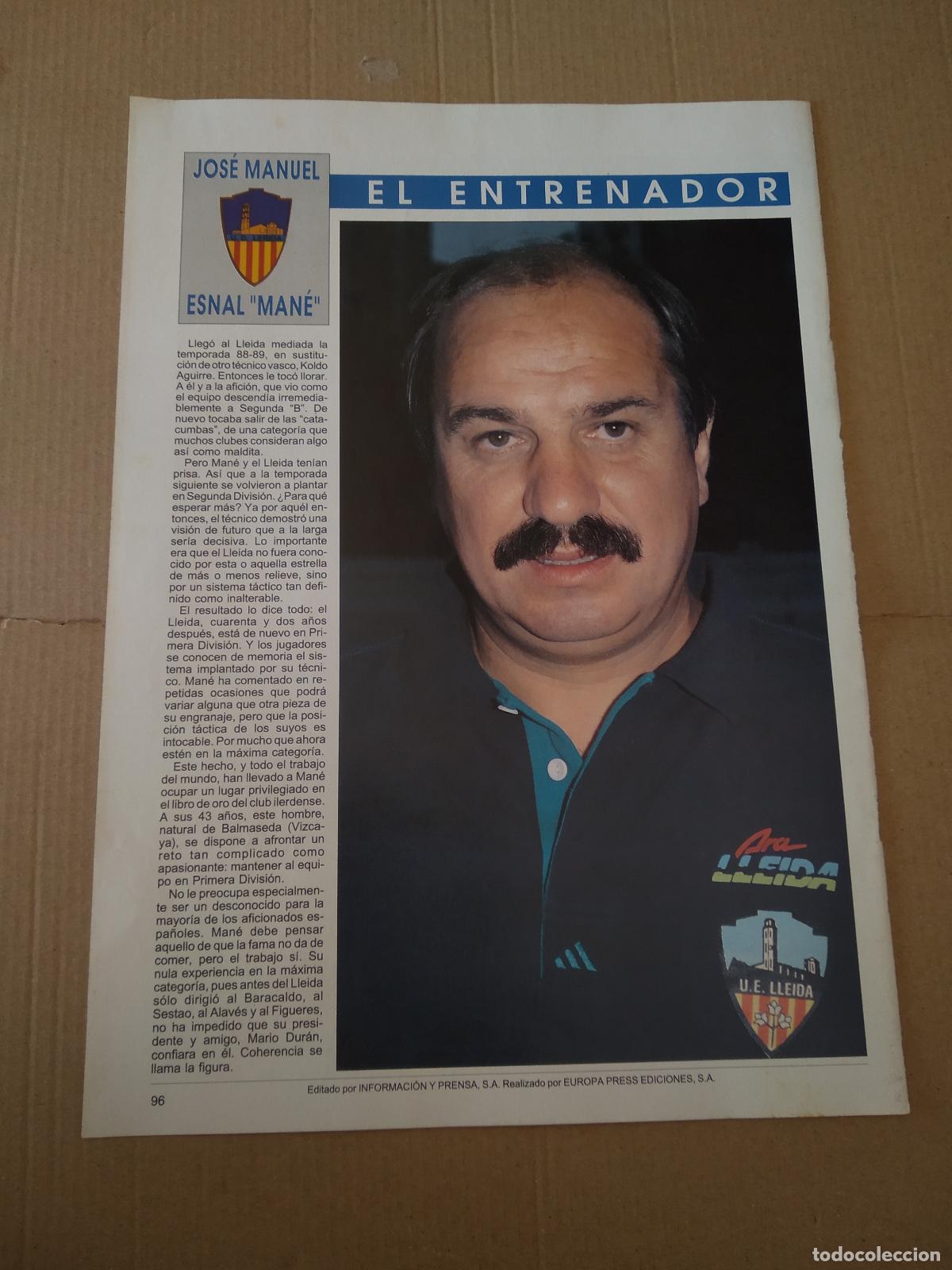 Otros Art&iacute;culos de Coleccionismo en Papel: HOJA EL GRAN LIBRO DE LA LIGA 93-94 DIARIO 16 LLEIDA LERIDA CALENDARIO MAN&Eacute;