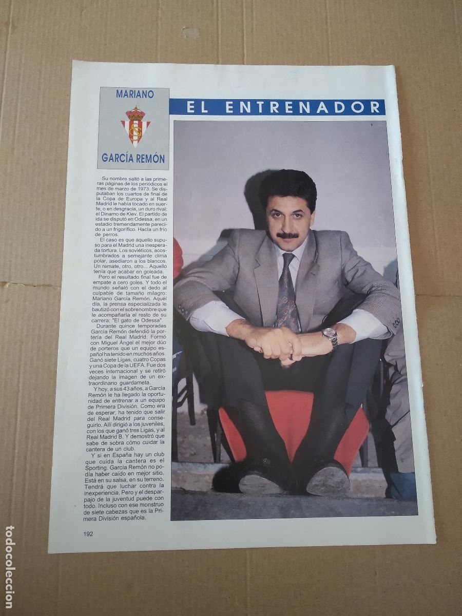 Otros Art&iacute;culos de Coleccionismo en Papel: HOJA EL GRAN LIBRO DE LA LIGA 93-94 DIARIO 16 SPORTING DE GIJON CALENDARIO GARCIA REMON