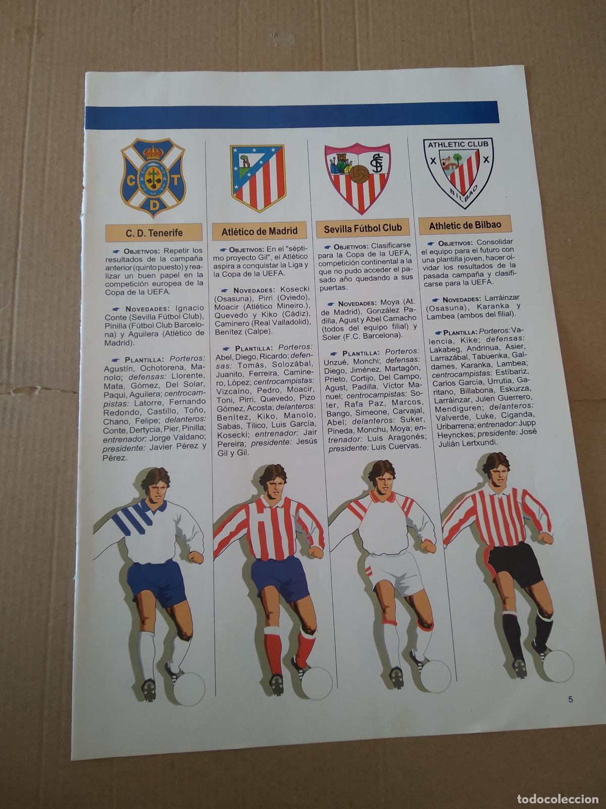 Outros artigos de papel: HOJA EL GRAN LIBRO DE LA LIGA 93-94 DIARIO 16 ZARAGOZA OSASUNA CELTA SPORTING TENERIFE ATLETICO