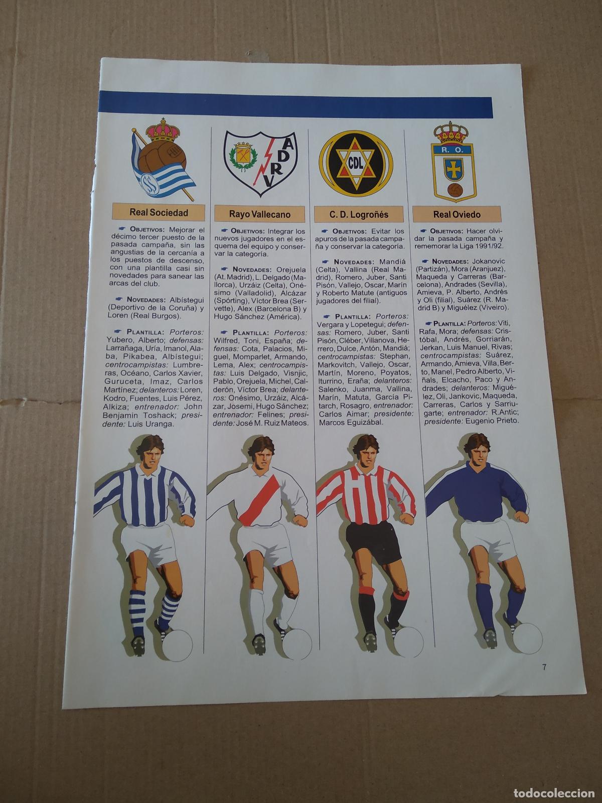 Otros Art&iacute;culos de Coleccionismo en Papel: HOJA EL GRAN LIBRO DE LA LIGA 93-94 DIARIO 16 REAL SOCIEDAD RAYO LOGRO&Ntilde;ES OVIEDO ALBACETE LLEIDA