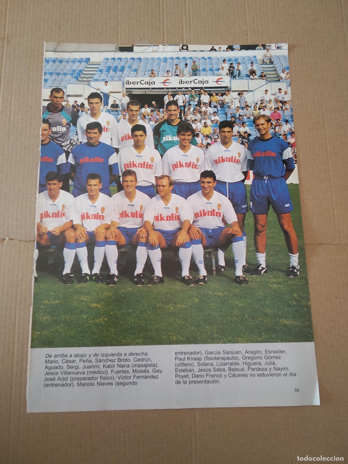 Otros Art&iacute;culos de Coleccionismo en Papel: HOJA EL GRAN LIBRO DE LA LIGA 93-94 DIARIO 16 ZARAGOZA EQUIPO PLANTILLA ASI JUEGA