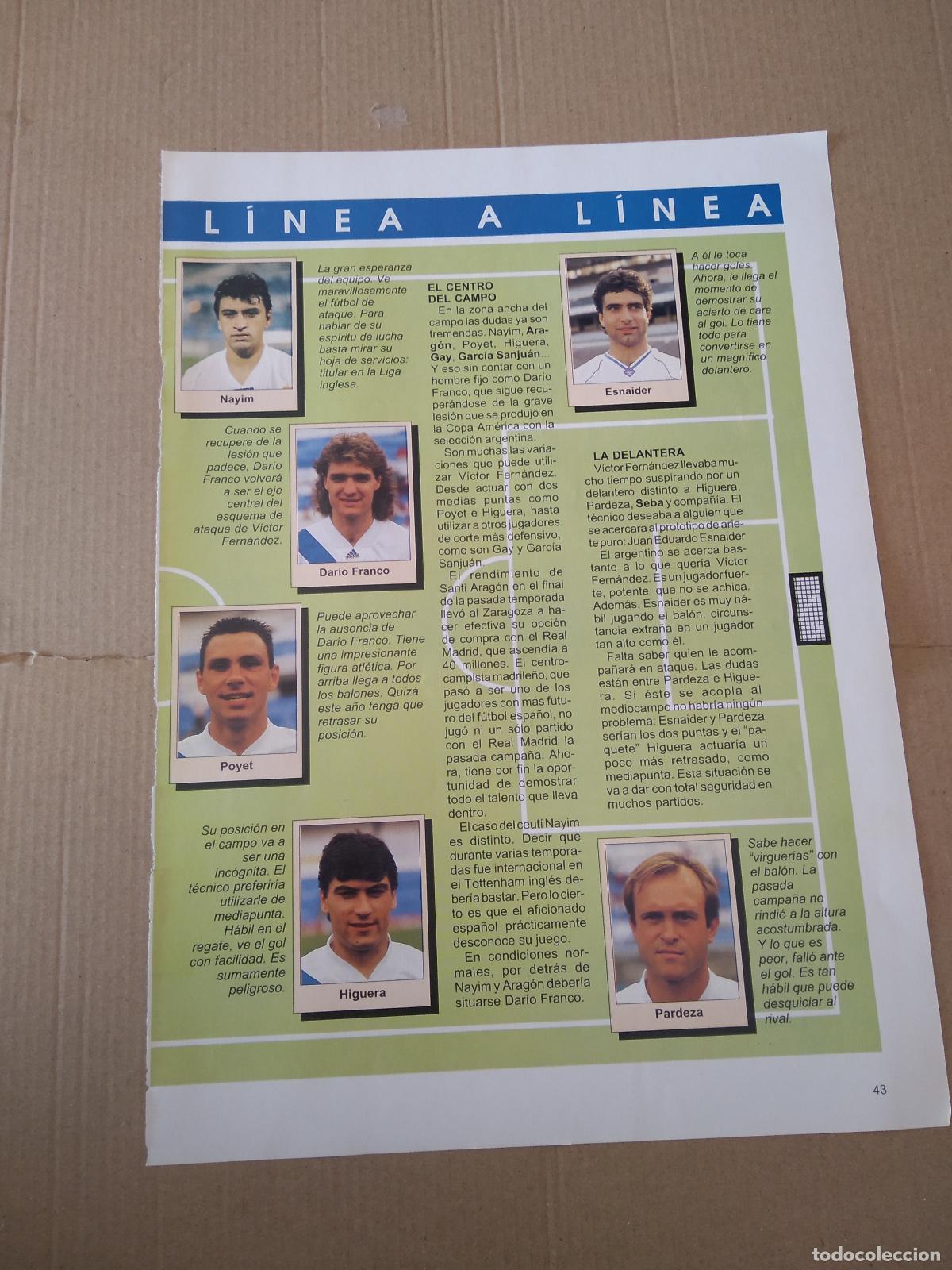 Outros artigos de papel: HOJA EL GRAN LIBRO DE LA LIGA 93-94 DIARIO 16 ZARAGOZA EQUIPO PLANTILLA CLASIFICACION