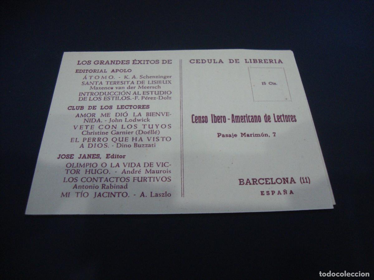 Paper Collecting Others: CEDULA DE LIBRERIA CENSO IBERO AMERICANO DE LECTORES