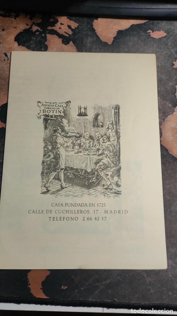 Otros art&iacute;culos de coleccionismo en papel: MEN&Uacute; RESTAURANTE ANTIGUA CASA SOBRINO DE BOT&Iacute;N. CUCHILLEROS, 17. MUY ANTIGUO