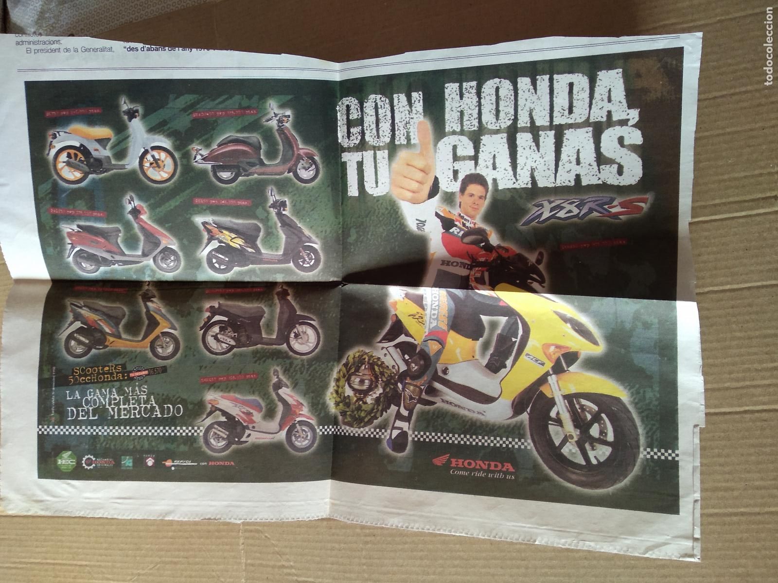 Otros Art&iacute;culos de Coleccionismo en Papel: ANTIGUO RECORTE DIARIO PERIODICO PUBLICIDAD HONDA MIDE 20,9CM X 32,3CM