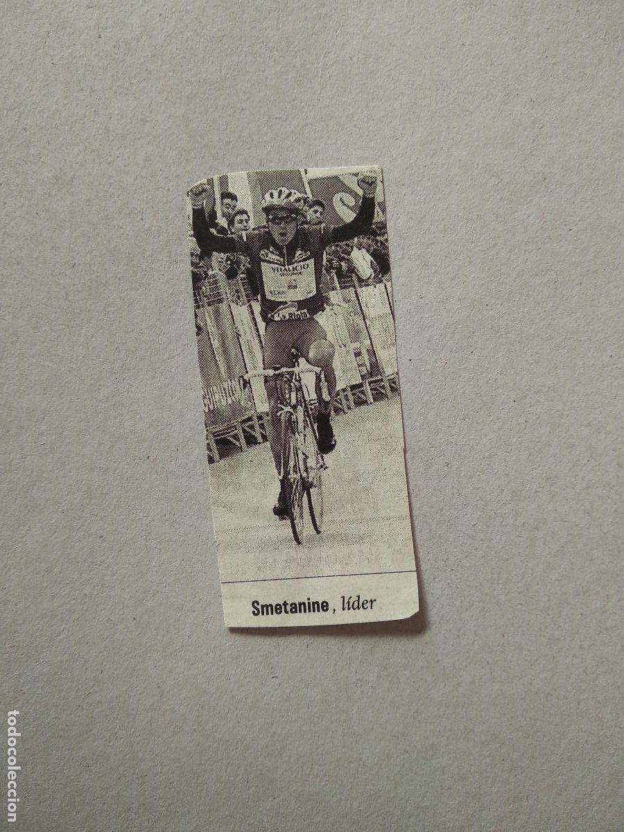 Otros Art&iacute;culos de Coleccionismo en Papel: ANTIGUO RECORTE DIARIO PERIODICO SMETANINE LIDER CICLISMO MIDE 3,3CM X 7,6CM