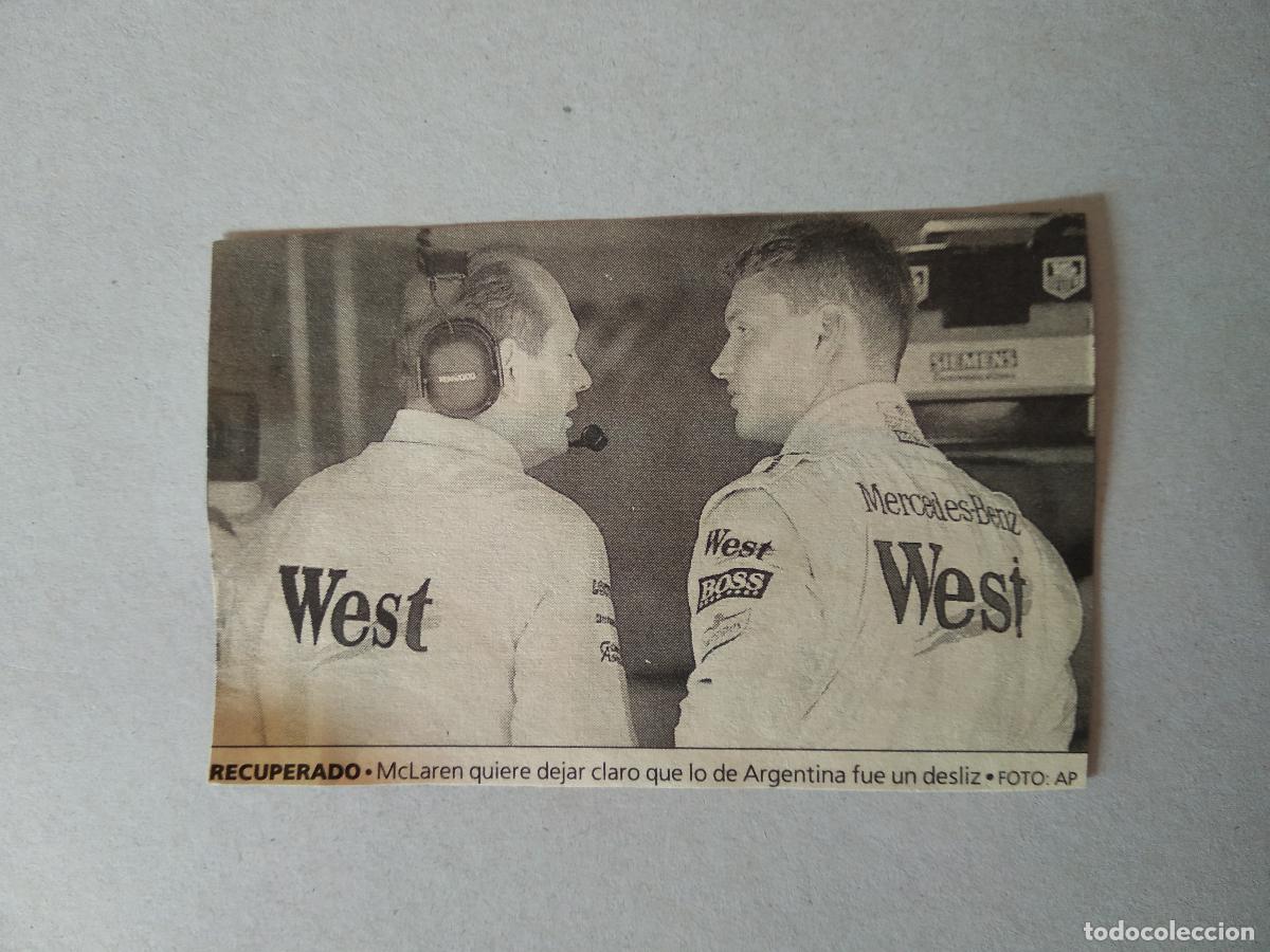 Otros Art&iacute;culos de Coleccionismo en Papel: ANTIGUO RECORTE DIARIO PERIODICO MACLAREN FORMULA 1 F1 MIDE 12,2CM X 7,8CM