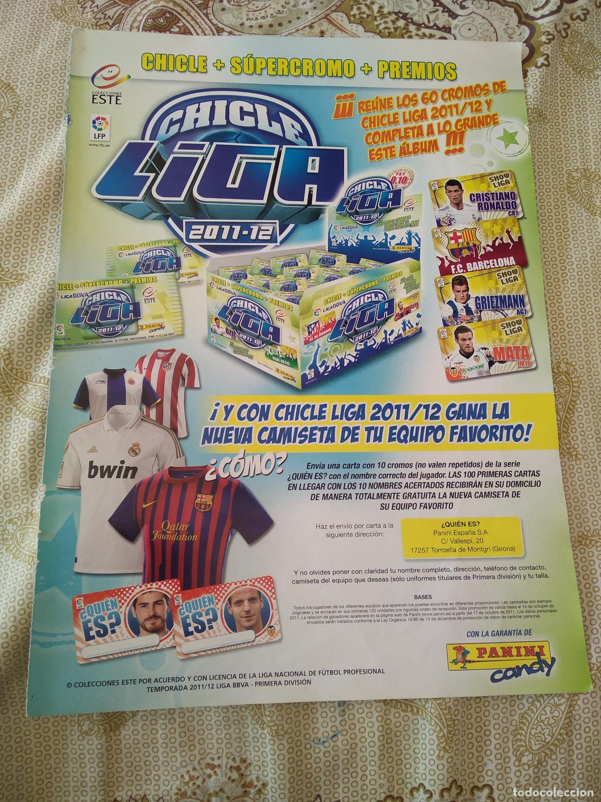Otros art&iacute;culos de coleccionismo en papel: HOJA ALBUM CROMO FUTBOL EDICIONES ESTE 11-12 LIGA PANINI 2011-2012 COLECCION CHICLE