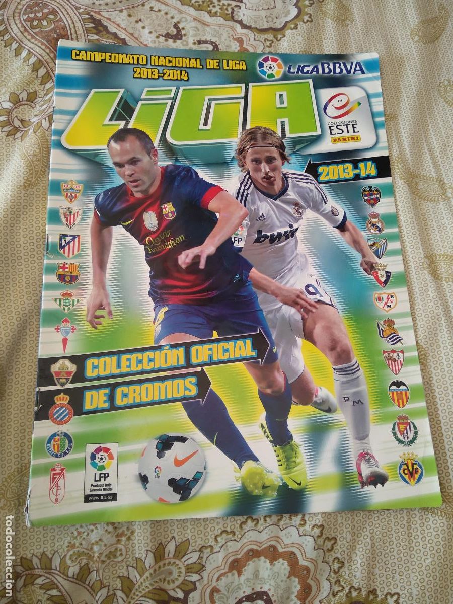 Otros Art&iacute;culos de Coleccionismo en Papel: PORTADA Y CONTRAPORTADA ALBUM CROMO FUTBOL EDICIONES ESTE 13-14 LIGA 2013-2014 INIESTA MODRIC