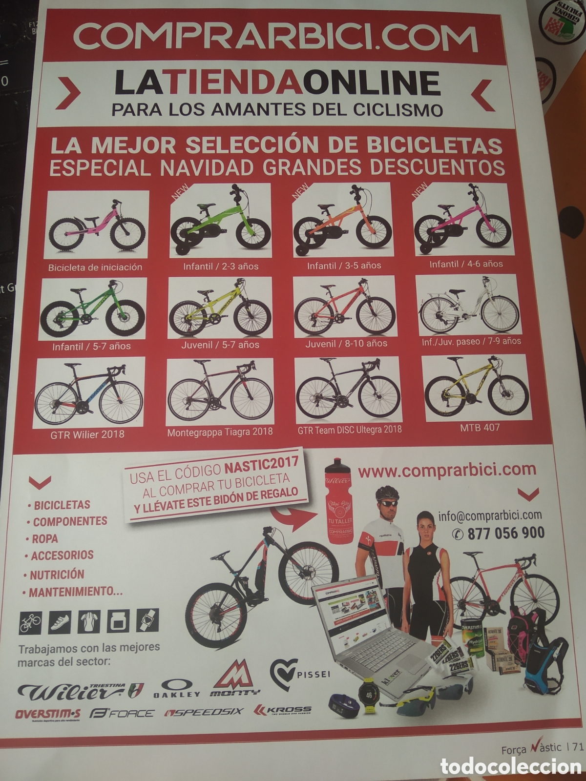 Otros art&iacute;culos de coleccionismo en papel: HOJA REVISTA NASTIC DE TARRAGONA PUBLICIDAD LACITA COMPRAR BICI