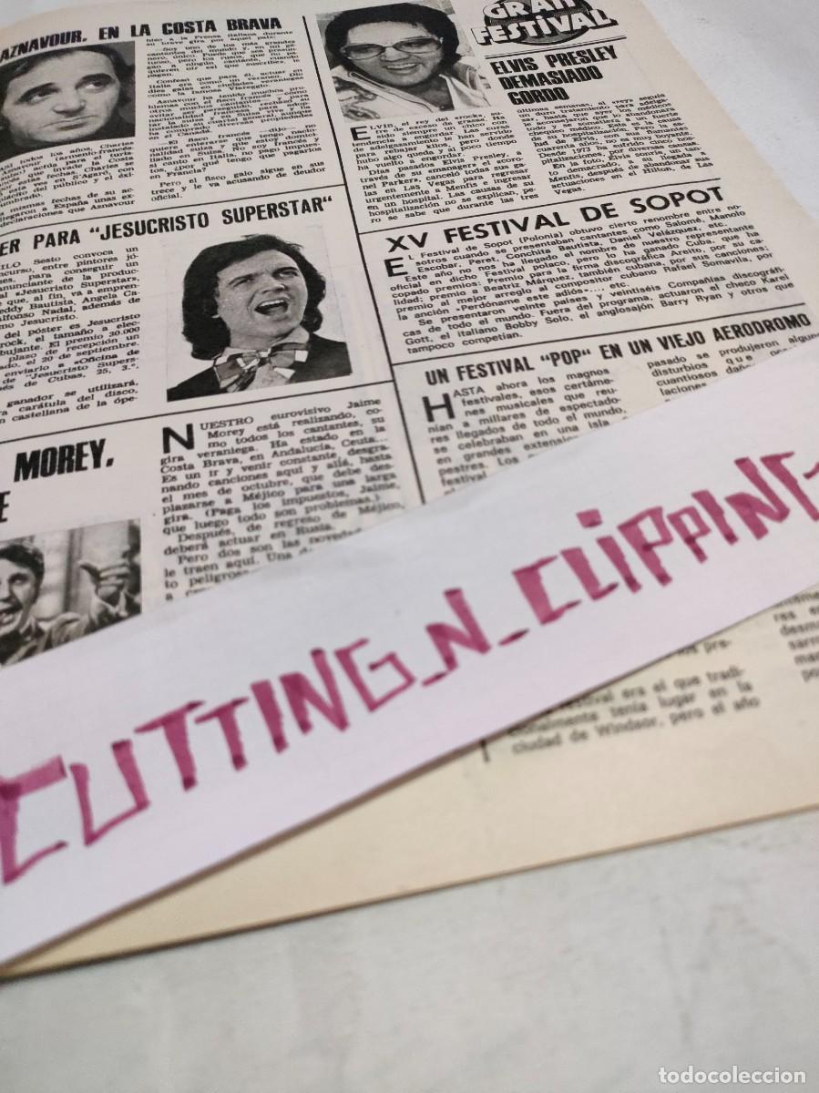 Otros Art&iacute;culos de Coleccionismo en Papel: Clipping_RL751209_ ELVIS PRESLEY, JAIME MOREY, AZNAVOUR, CAMILO SUPERSTAR
