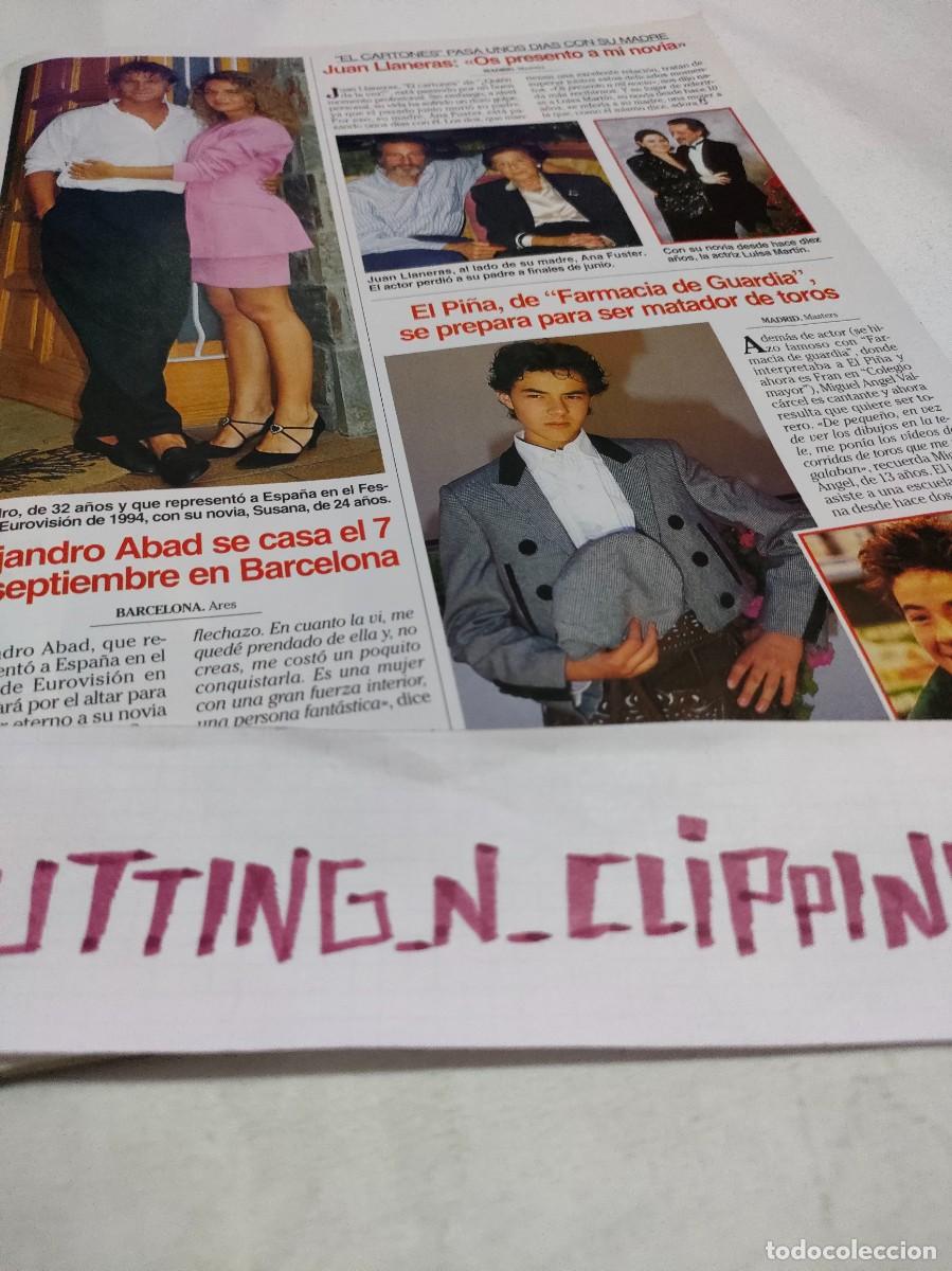 Otros Art&iacute;culos de Coleccionismo en Papel: Clipping_RL962308_ ALEJANDRO ABAD, EUROVISION, MIGUEL ANGEL VALCARCEL EL PI&Ntilde;A, JUAN LLANERAS