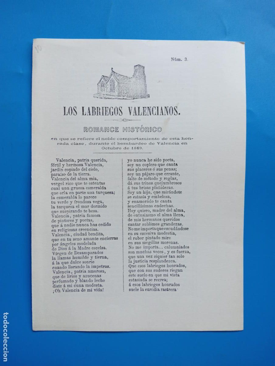 Paper Collecting Others: LOS LABRIEGOS VALENCIANOS. ROMANCE HISTORICO. N&ordm; 3. BIBLIOTECA DE LA ILUSTRACION POPULRAR. FACSIMIL