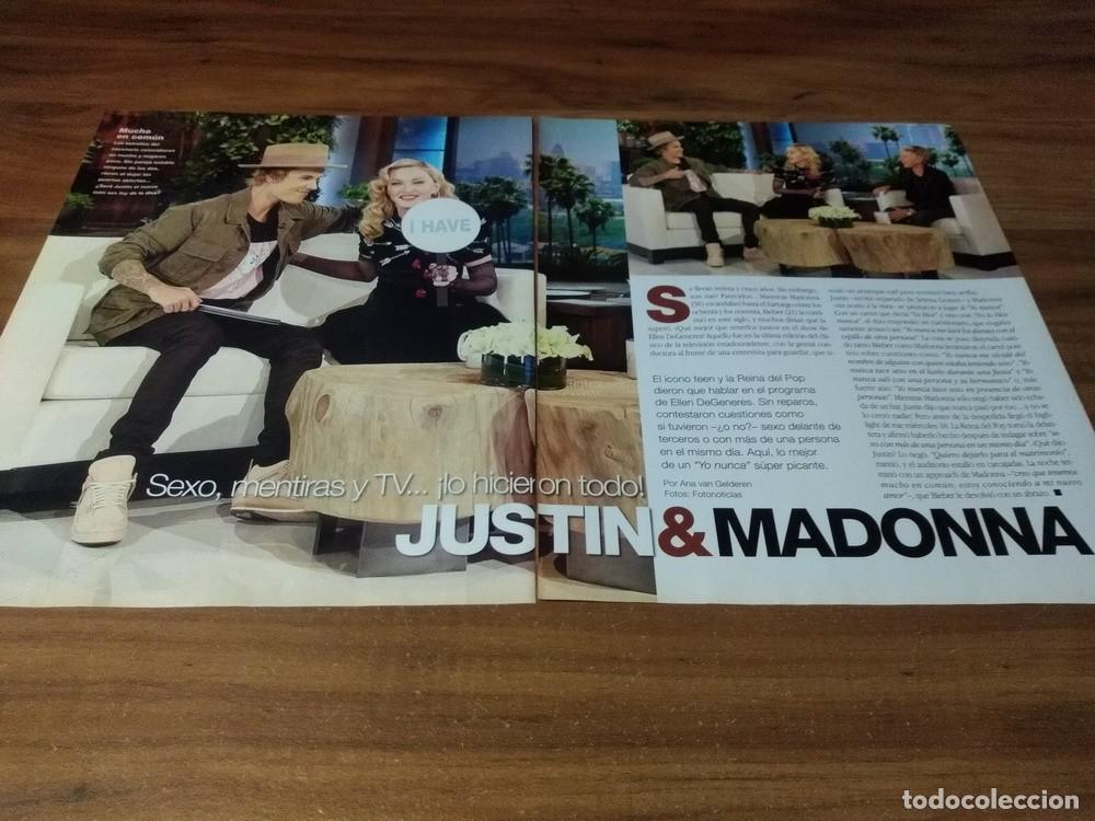 Otros Art&iacute;culos de Coleccionismo en Papel: (A213) Justin Bieber & Madonna * Clippings Revista 2 Pgs * 2015