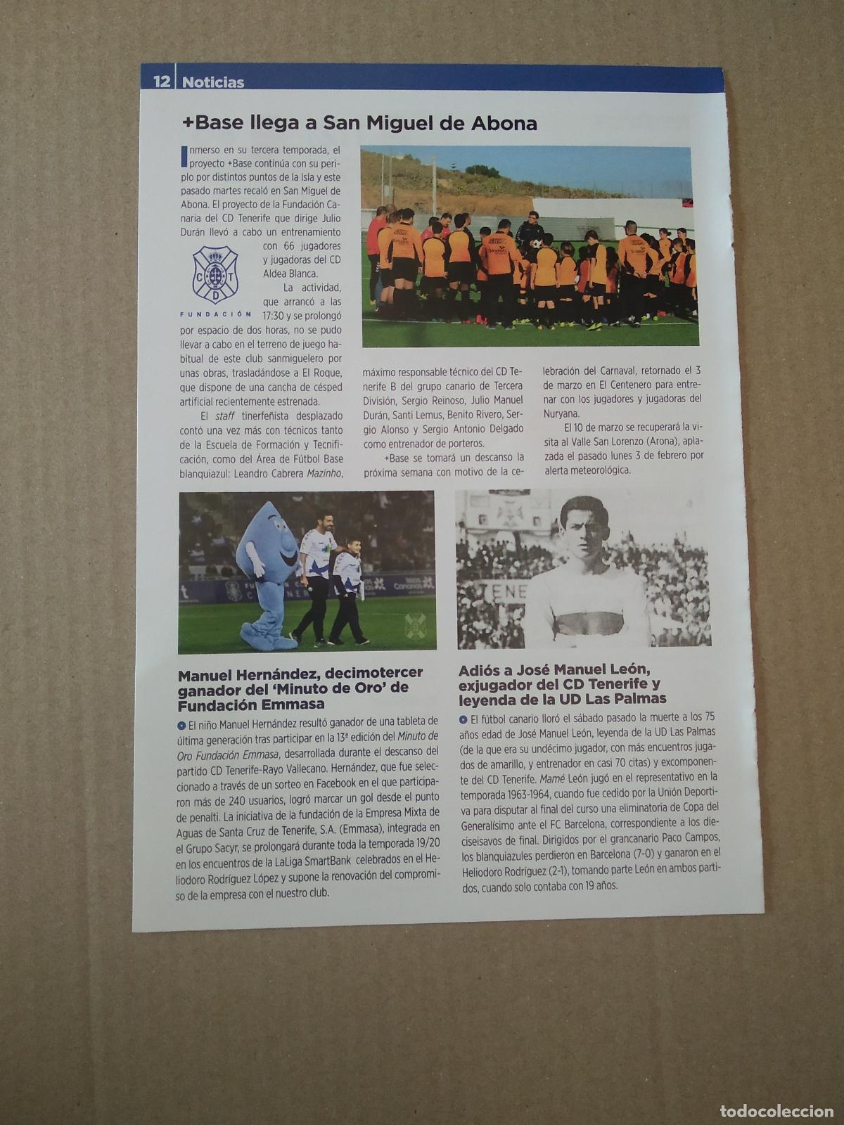 Otros Art&iacute;culos de Coleccionismo en Papel: HOJA REVISTA TENERIFE ADIOS JOSE MANUEL LEON +BASE LLEGA A SAN MIGUEL DE ABONA JULITO VS NINO