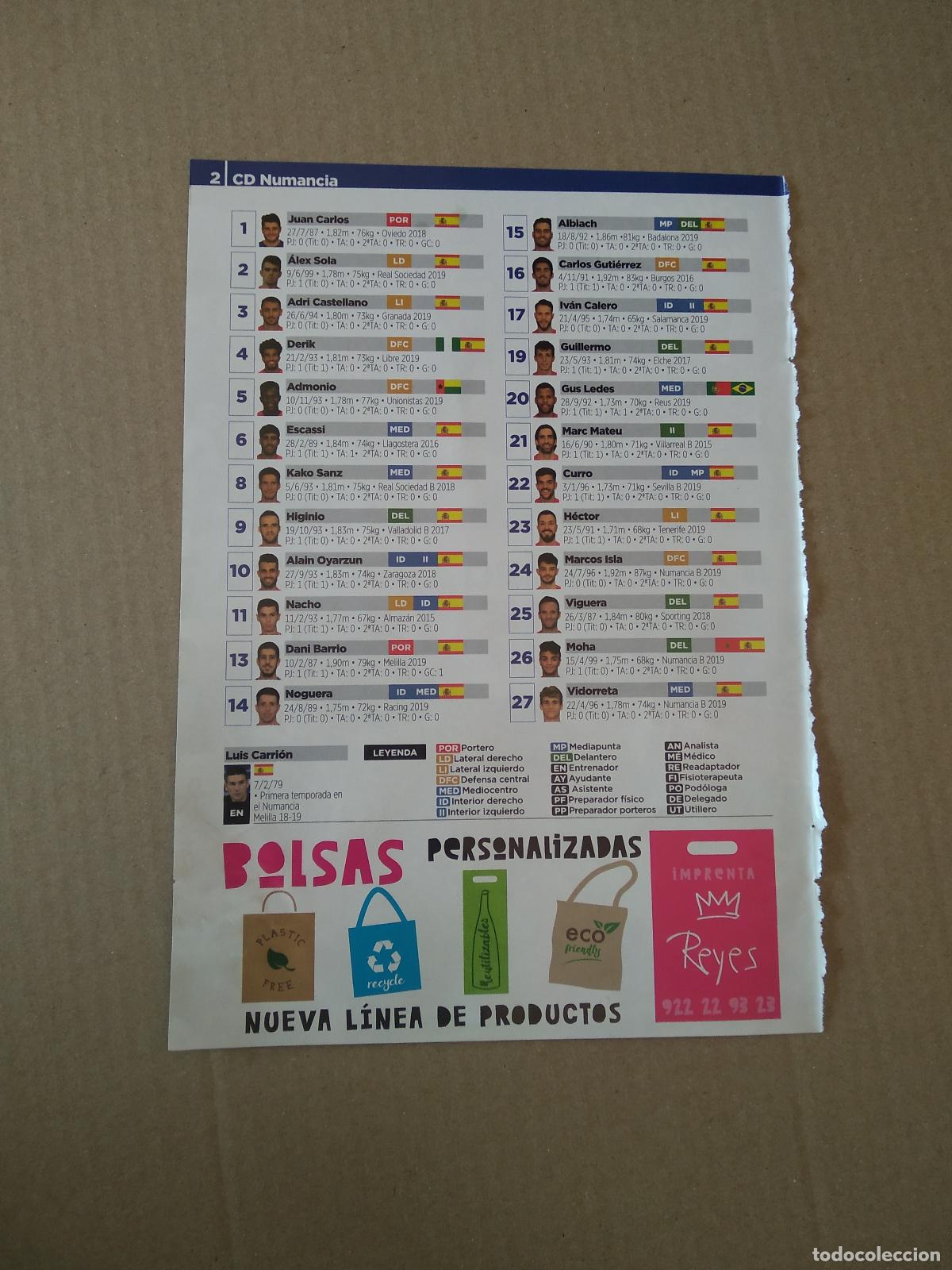 Otros Art&iacute;culos de Coleccionismo en Papel: HOJA REVISTA TENERIFE EQUIPO PLANTILLA NUMANCIA AFICION FANS