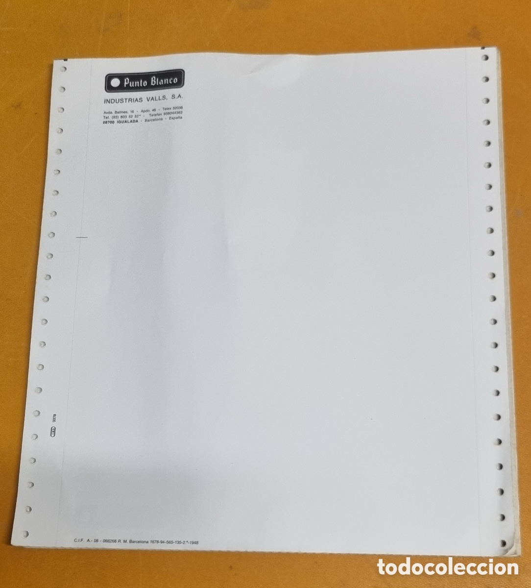 Otros Art&iacute;culos de Coleccionismo en Papel: PUNTO BLANCO. PAPEL CONTINUO IMPRESORA