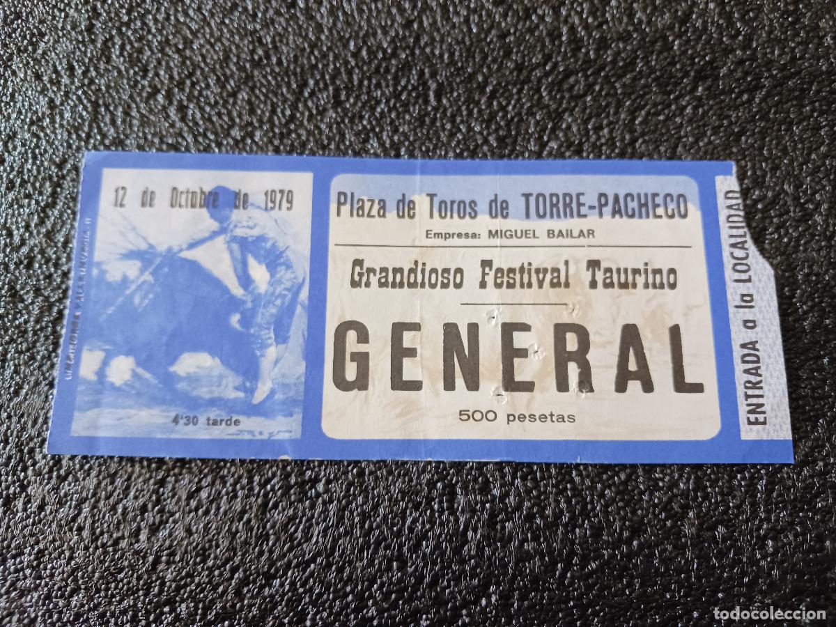 Sammelleidenschaft Andere Papierartikel: Entrada plaza de toros de torre pacheco 1979