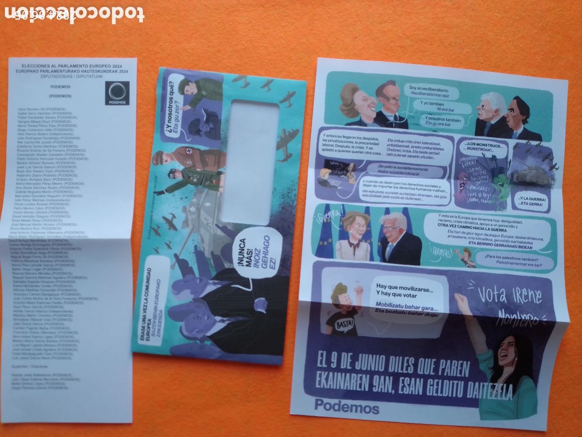 Paper Collecting Others: Podemos . Propaganda electoral . Elecciones Europeas . 2024