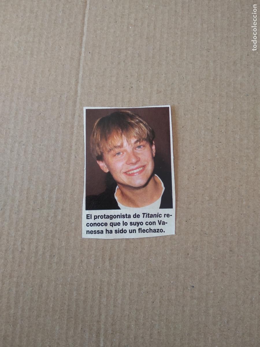 Otros Art&iacute;culos de Coleccionismo en Papel: RECORTE REVISTA LEONARDO DICAPRIO TITANIC MIDE 6,2CM X 4,2CM