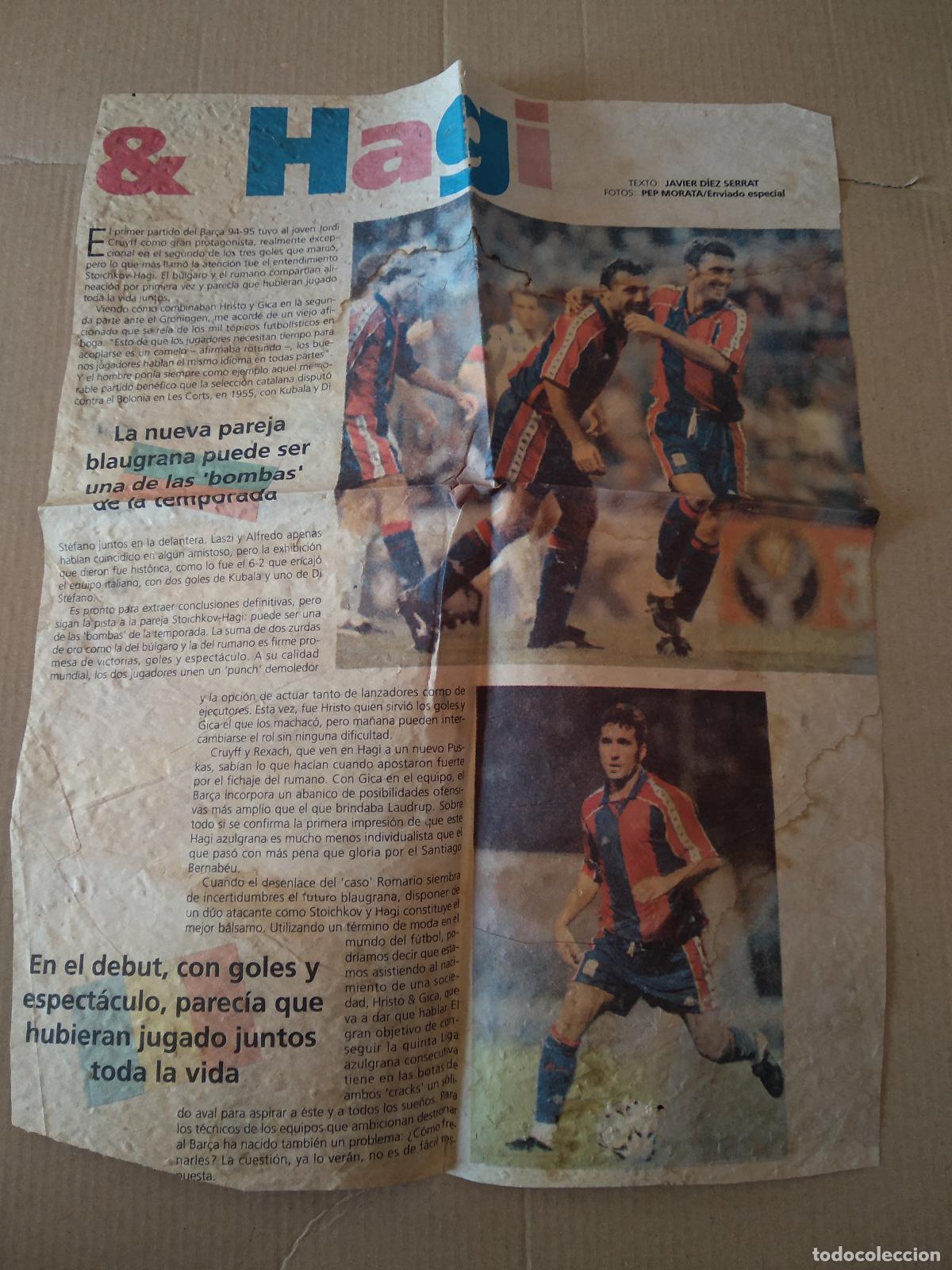 Otros Art&iacute;culos de Coleccionismo en Papel: HOJA DIARIO PERIODICO HAGI BARCELONA STOICHKOV BAR&Ccedil;A