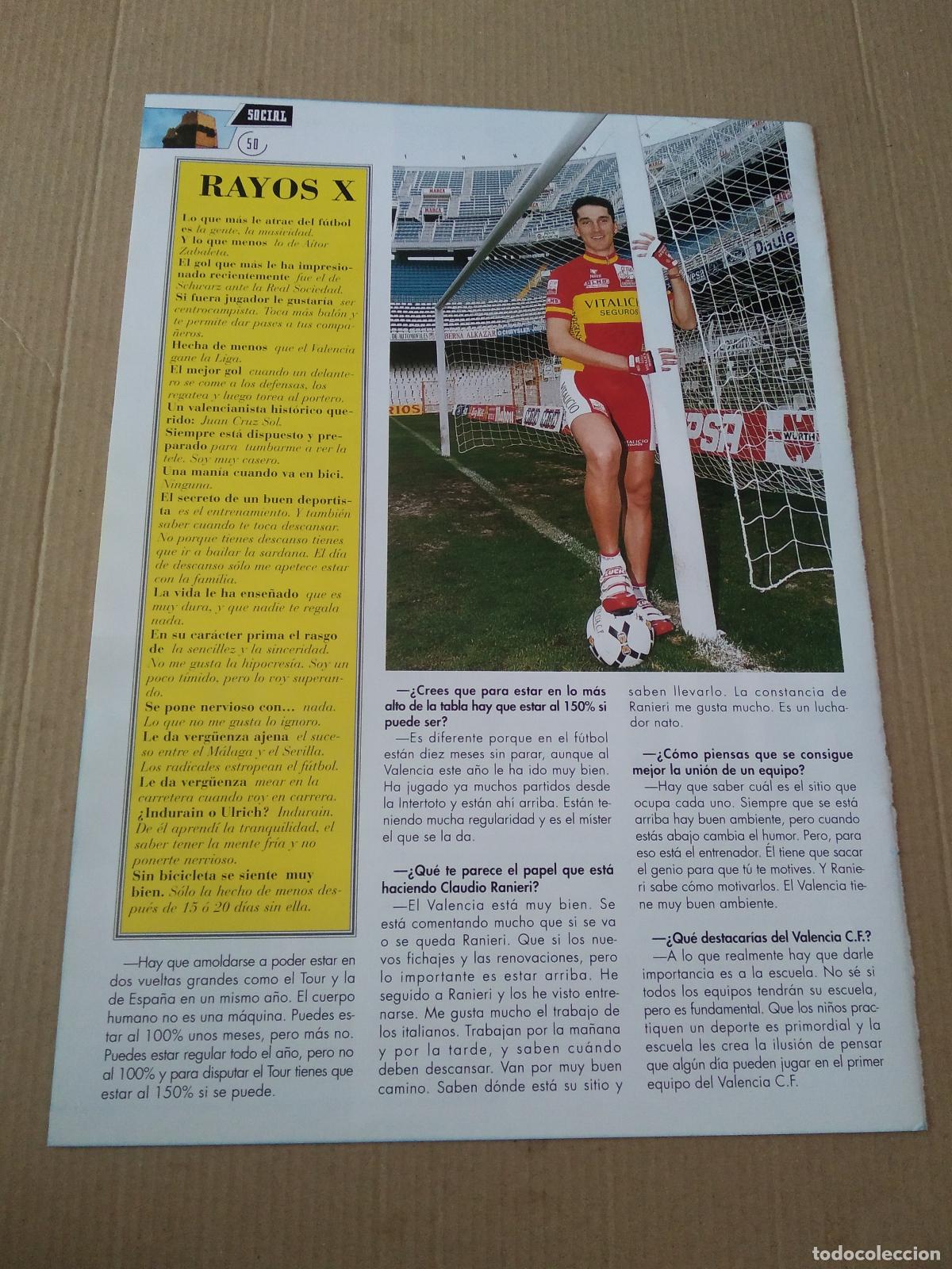 Otros Art&iacute;culos de Coleccionismo en Papel: HOJA REVISTA VALENCIA ENTREVISTA ANGEL CASERO CICLISMO