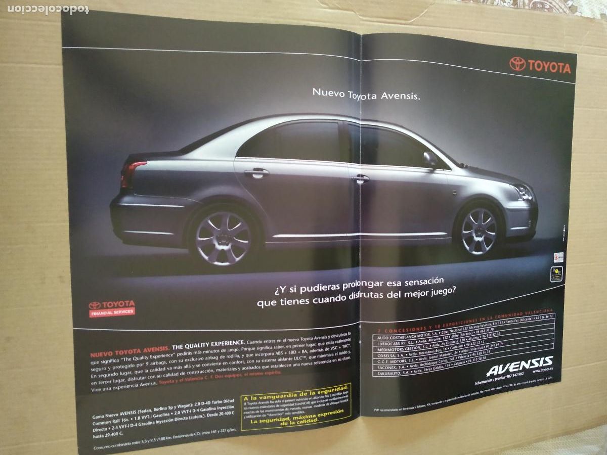 Otros Art&iacute;culos de Coleccionismo en Papel: HOJA REVISTA VALENCIA POSTER COCHE TOYOTA AMADEO CARBONI