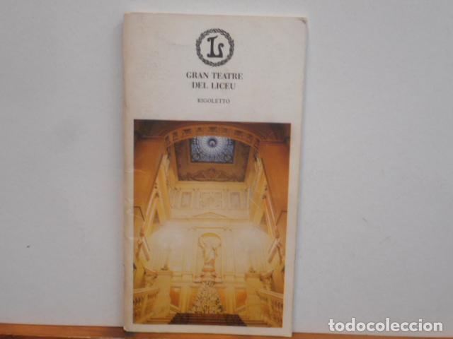 Paper Collecting Others: GRAN TEATRE DEL LICEU. RIGOLETTO. TEMPORADA 1986/87. CONSORCI DEL GRAN TEATRE DEL LICEU