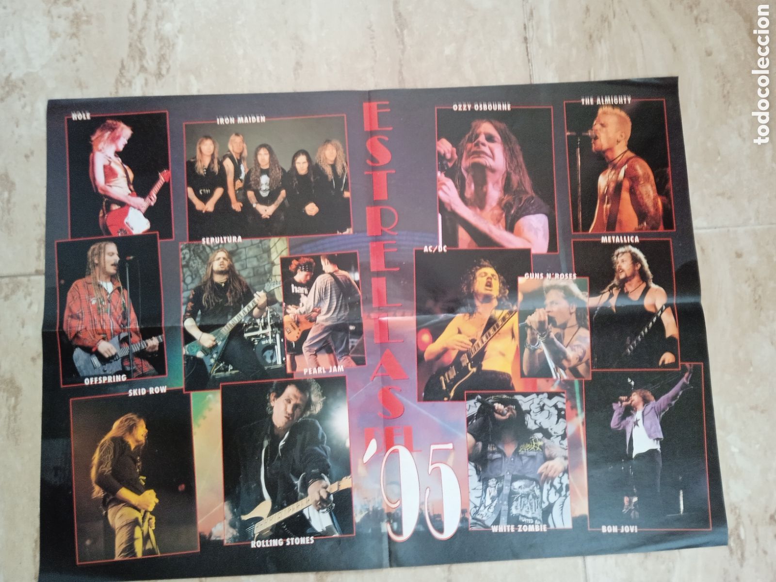 Otros Art&iacute;culos de Coleccionismo en Papel: Poster doble revista Heavy Rock: Estrellas del '95 / calendario 1996