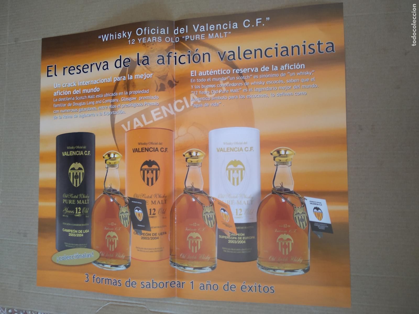 Otros Art&iacute;culos de Coleccionismo en Papel: HOJA REVISTA VALENCIA WHISKY OFICIAL VALENCIANISTA