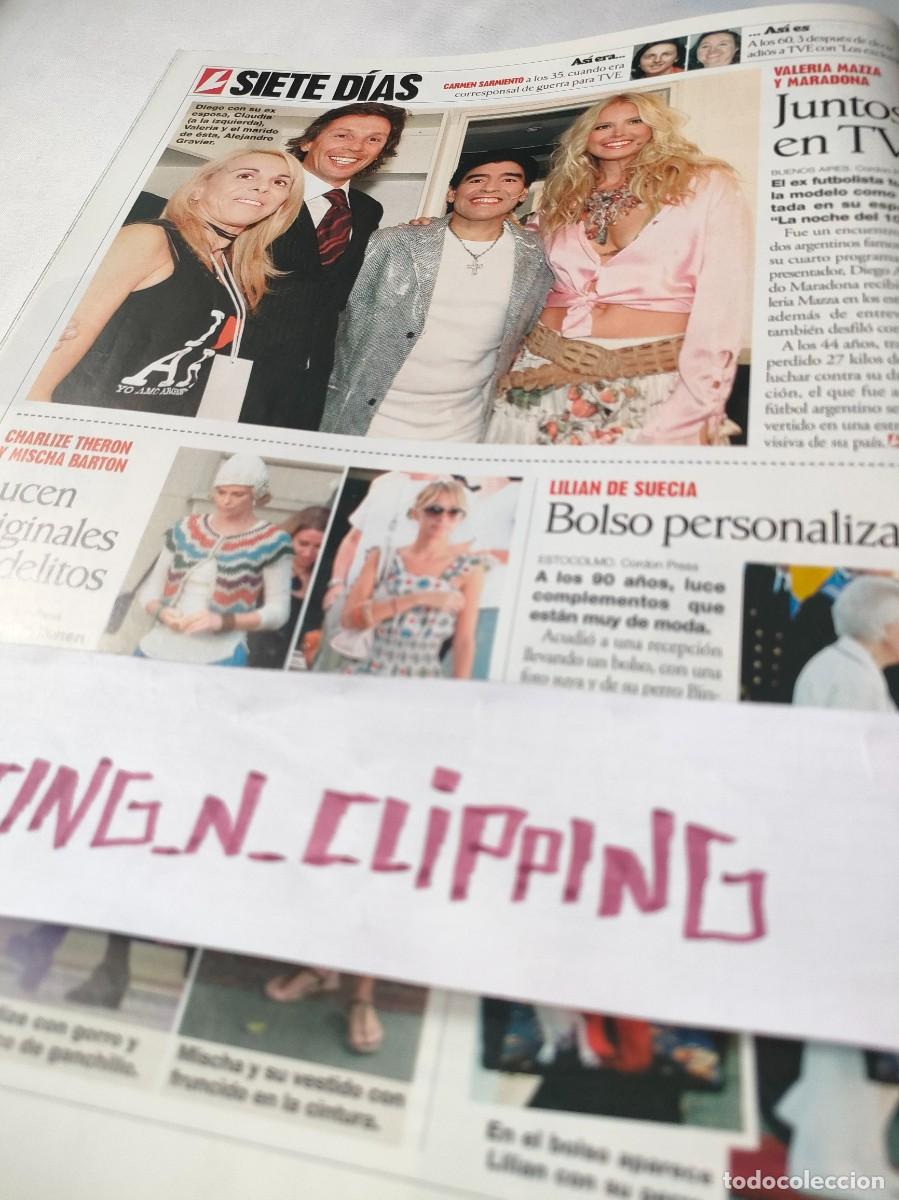 Otros Art&iacute;culos de Coleccionismo en Papel: Clipping_ L052109 VALERIA MAZZA MARADONA