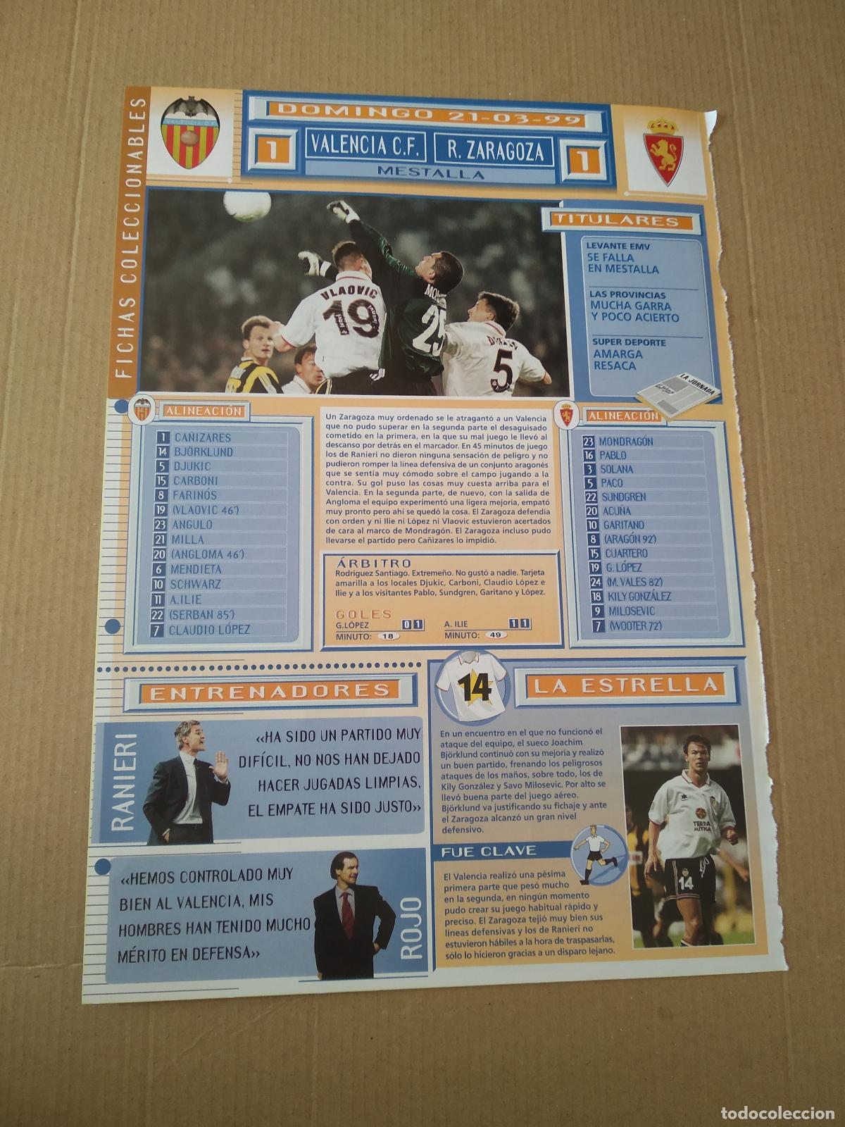 Otros Art&iacute;culos de Coleccionismo en Papel: HOJA REVISTA VALENCIA VS ZARAGOZA BETIS CA&Ntilde;IZARES MENDIETA VLAOVIC