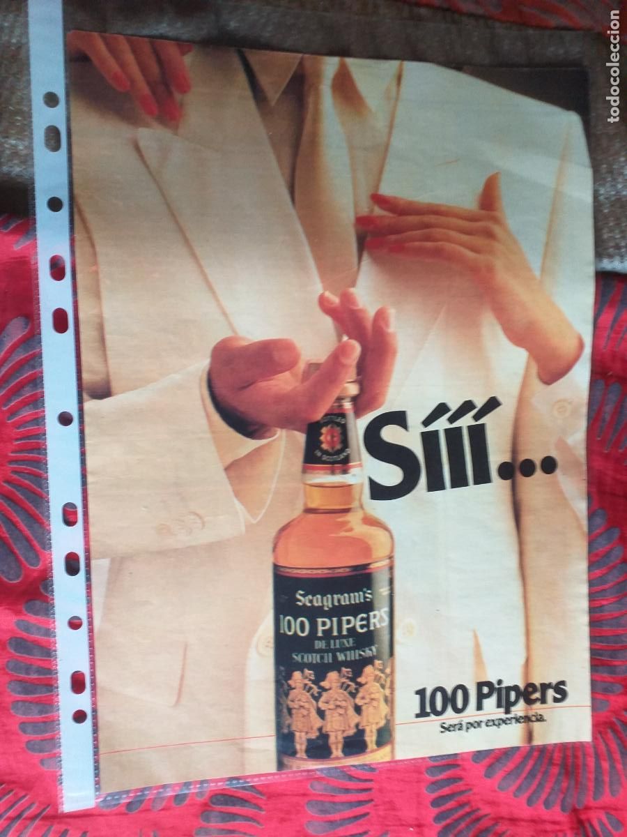 Otros Art&iacute;culos de Coleccionismo en Papel: PUBLICIDAD-V91-HOJA-RECORTE-PRENSA-SCOTCH WHISKY-100 PIPERS