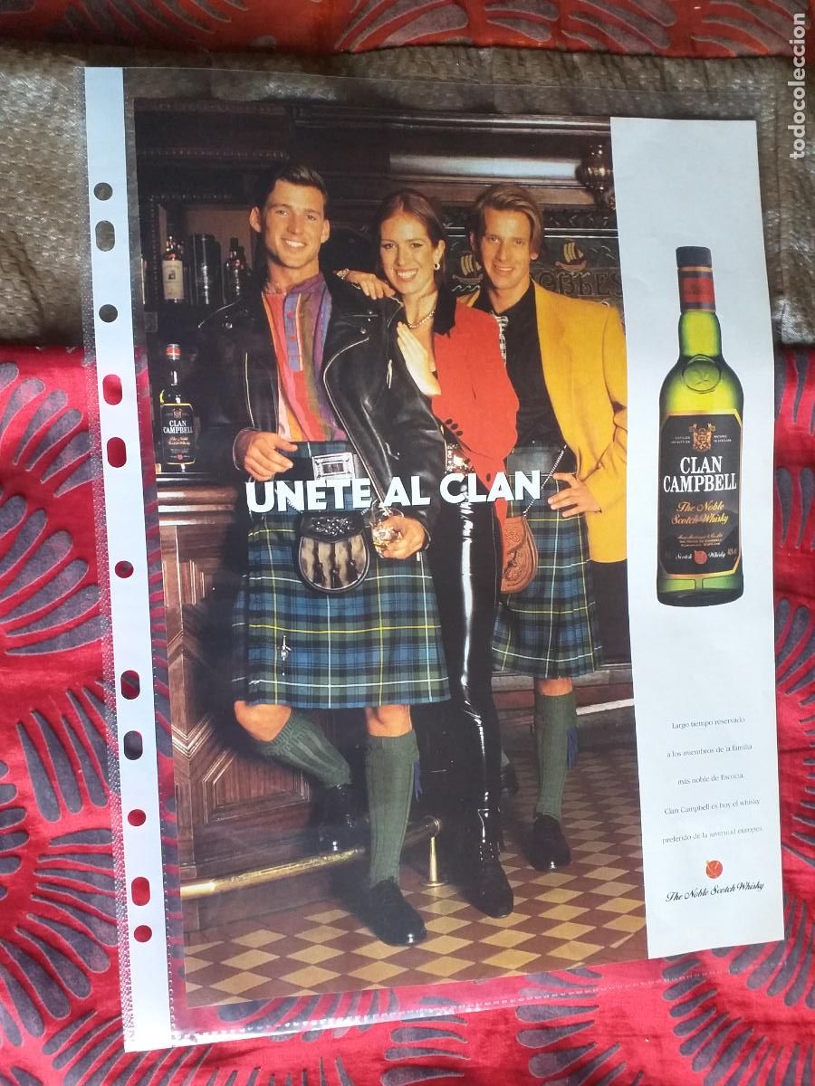 Outros artigos de papel: PUBLICIDAD-V91-HOJA-RECORTE-PRENSA-WHISKY CLAN CAMPBELL