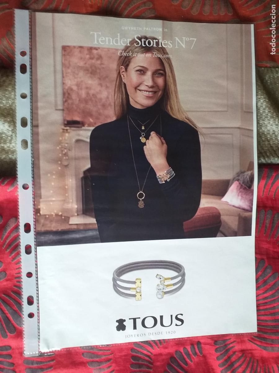 Outros artigos de papel: PUBLICIDAD-V91-HOJA-RECORTE-PRENSA-TOUS-GWYNETH PALTROW