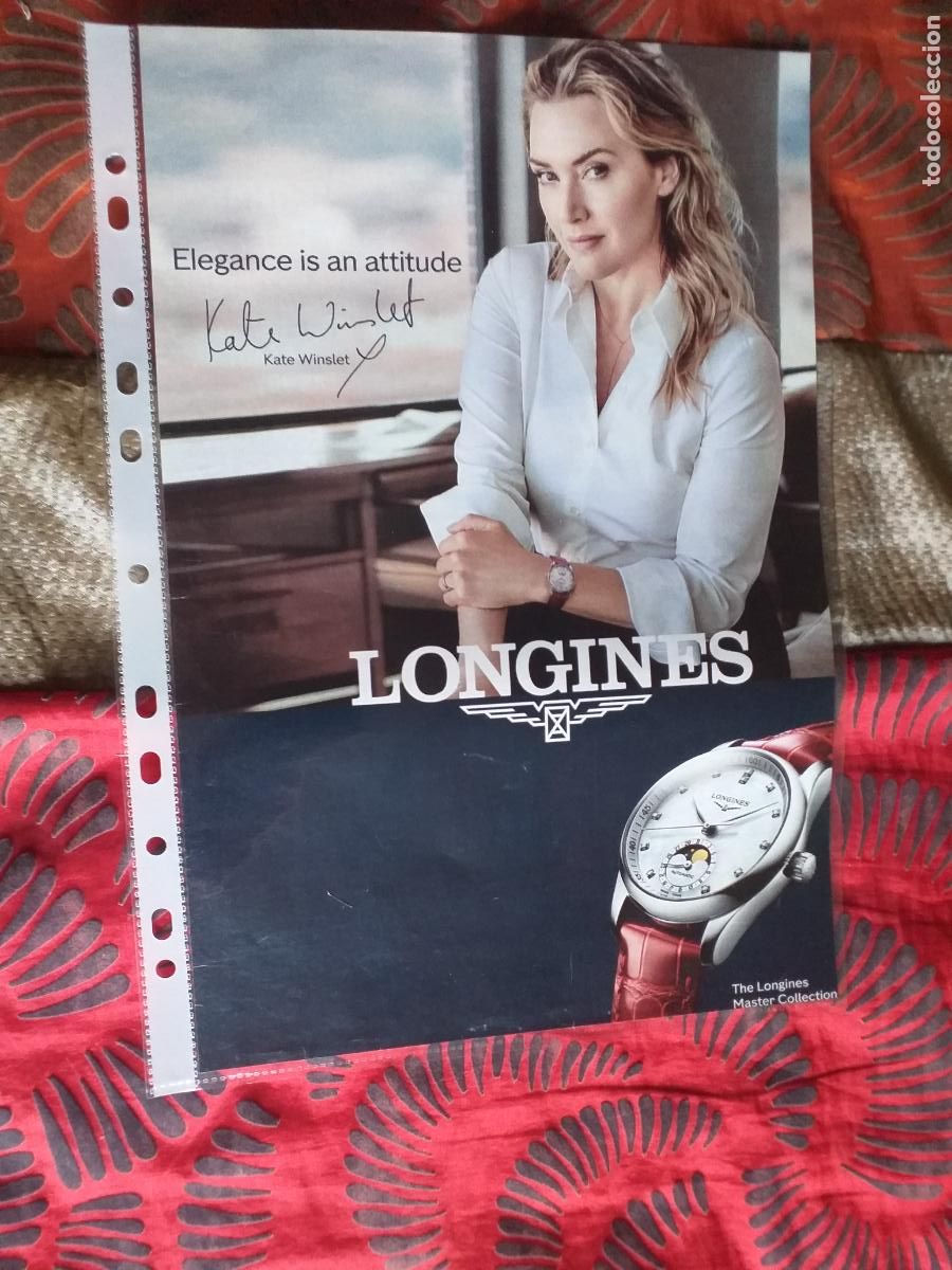 Outros artigos de papel: PUBLICIDAD-V91-HOJA-RECORTE-PRENSA-LONGINES-KATE WINSLET